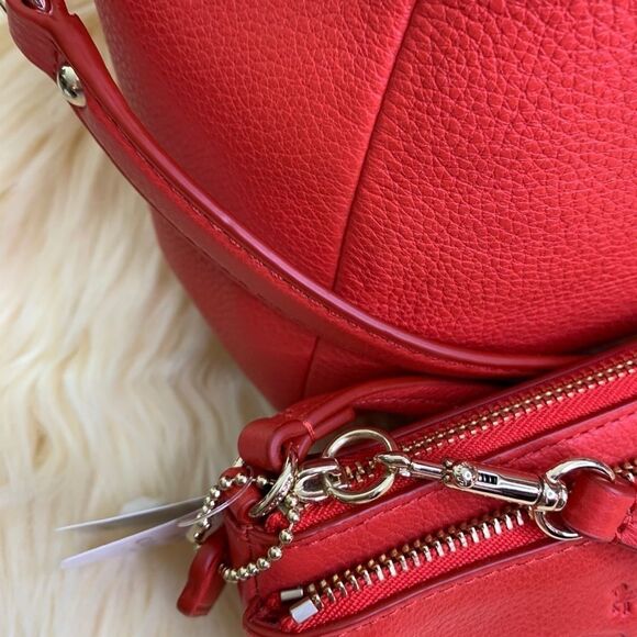 Coach Pebbled Cardinal Leather Kelsey Handbag - Picture 11 of 15